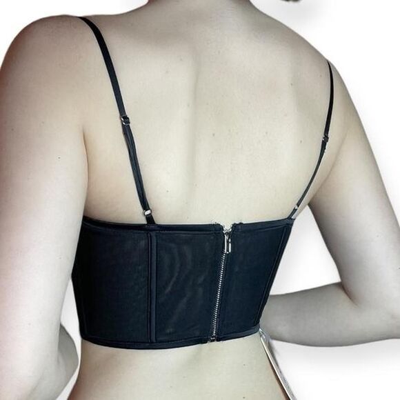 Oh Polly underwired black mesh corset bustier crop top🖤 - Picture 6 of 6